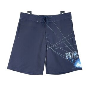 Pink Floyd Official Licensed Board Shorts Men's Size 38 Blue Embroidered